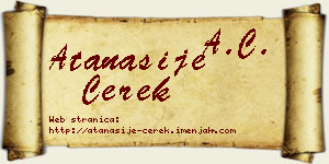 Atanasije Čerek vizit kartica